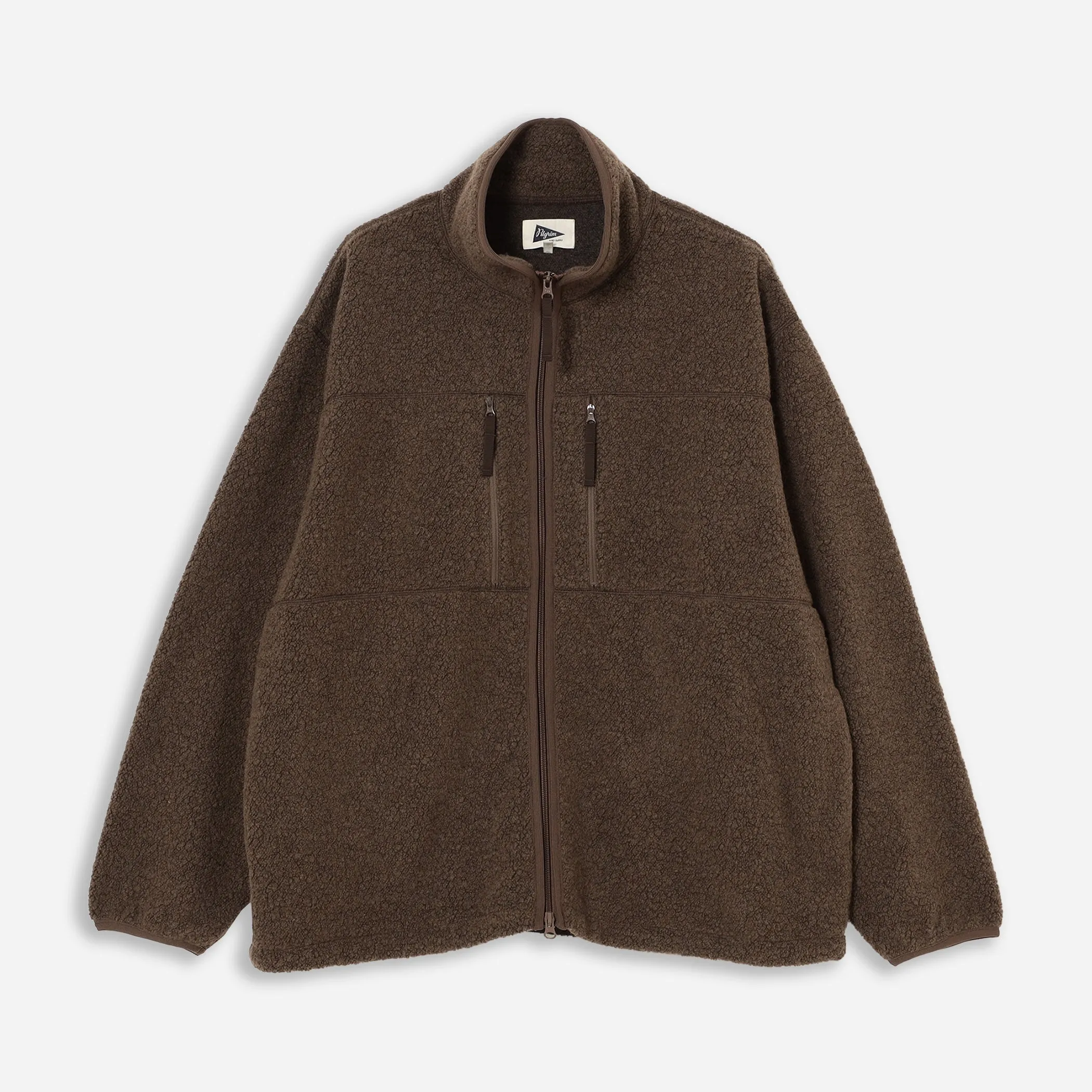 ANTONIO WOOL FLEECE JACKET - BROWN