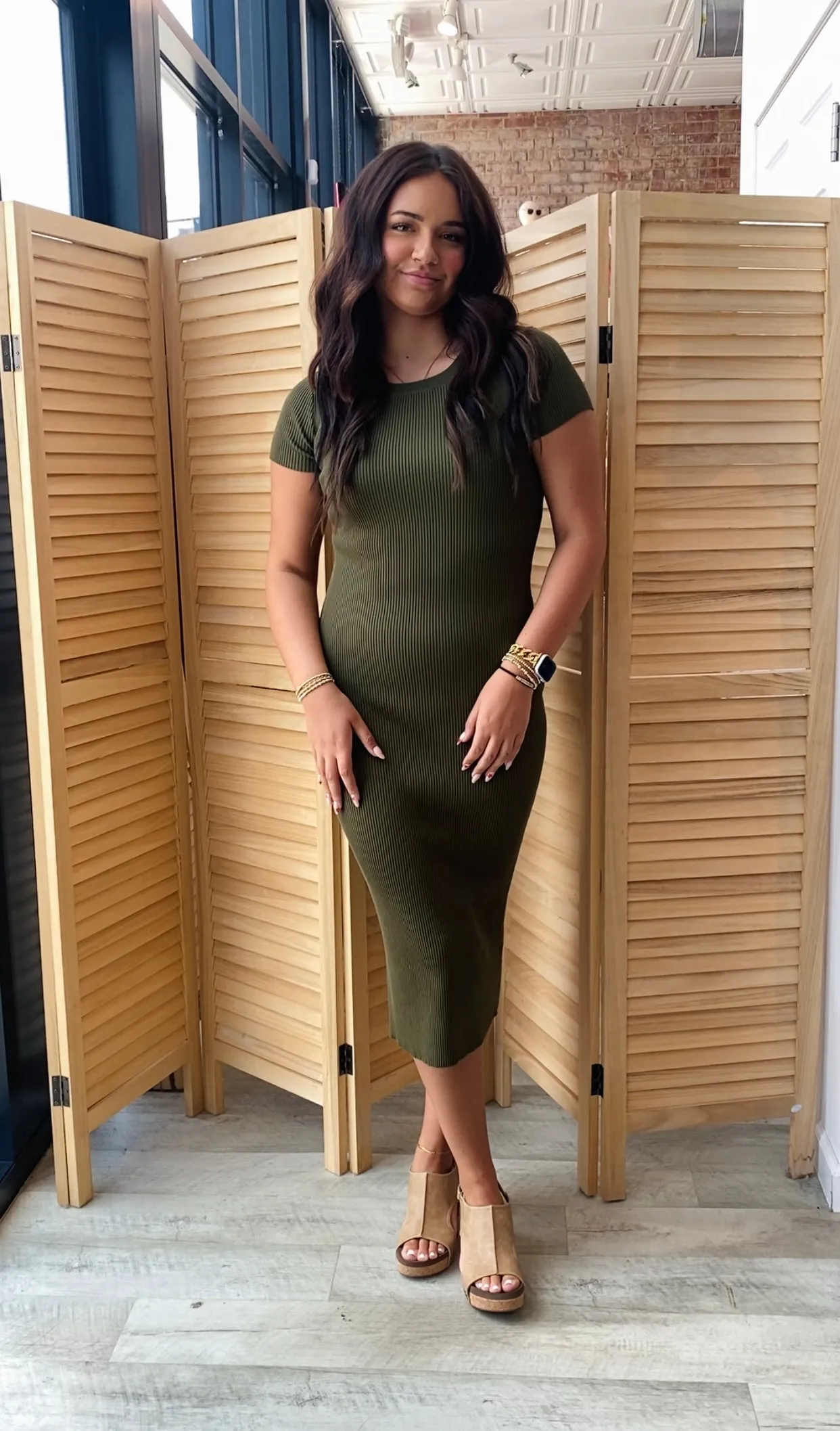 Attention Catcher Bodycon Dress | Olive