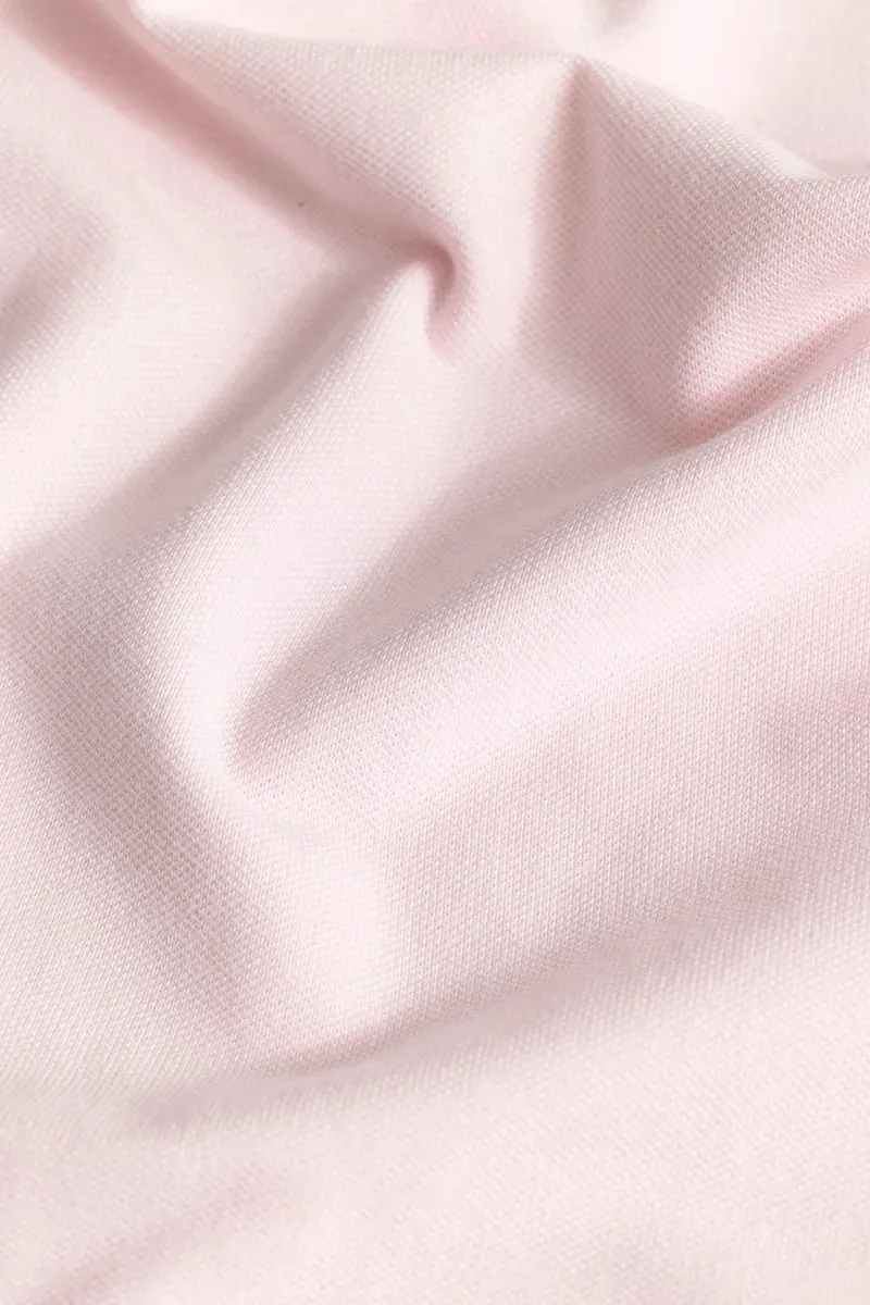 Basic Knitted Light Pink Oversized Shirt