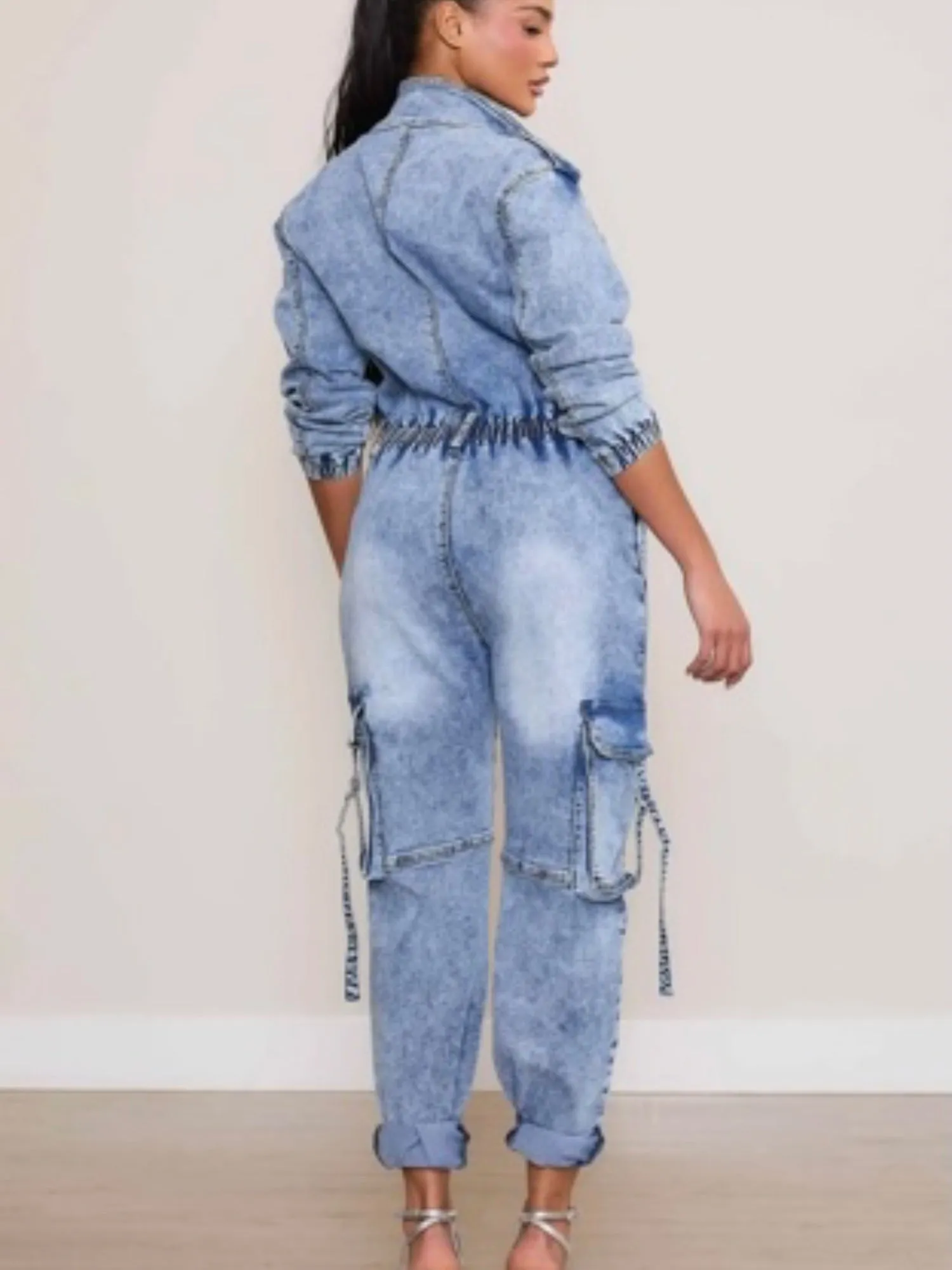 Cargo Denim Jumpsuit