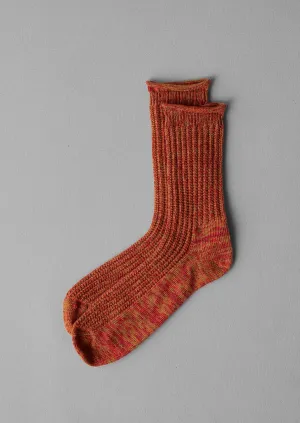 Cotton Marl Socks | Red Marl