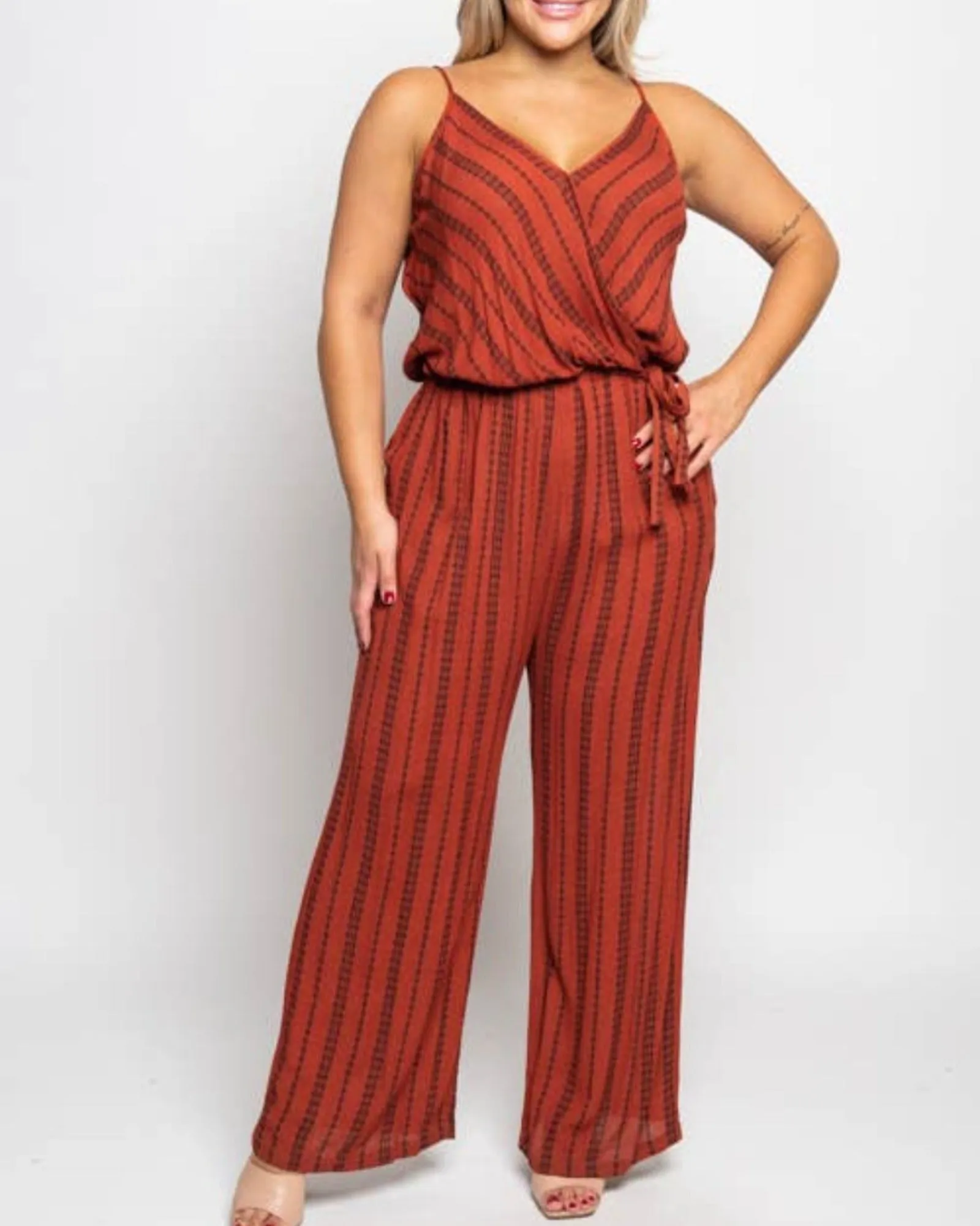 Curvy Tribal Print Jumpsuit