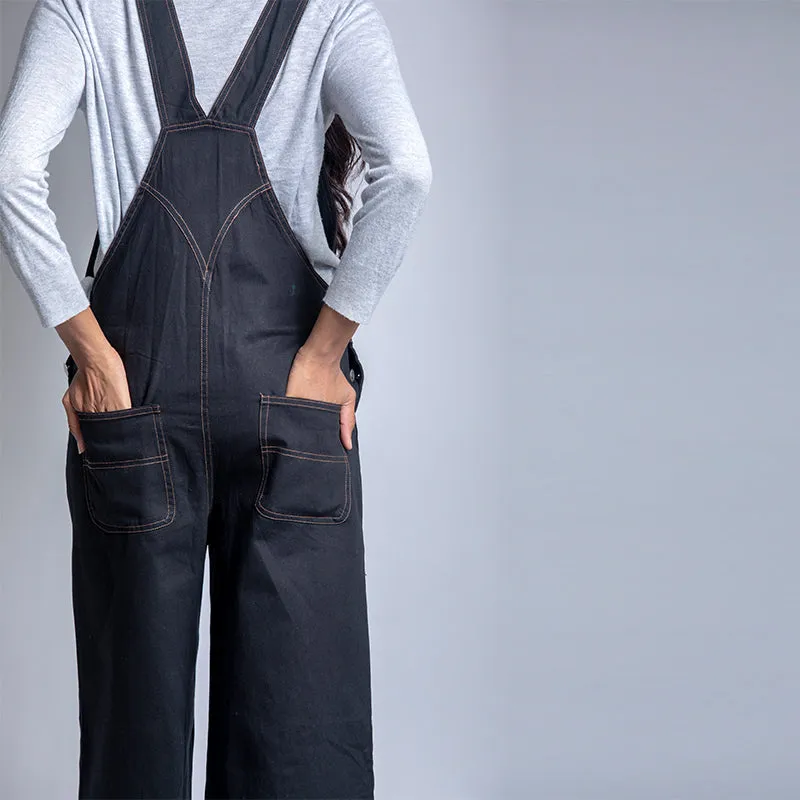 Denim Dungarees with Slip Pockets