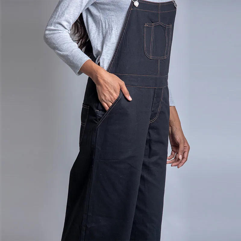 Denim Dungarees with Slip Pockets