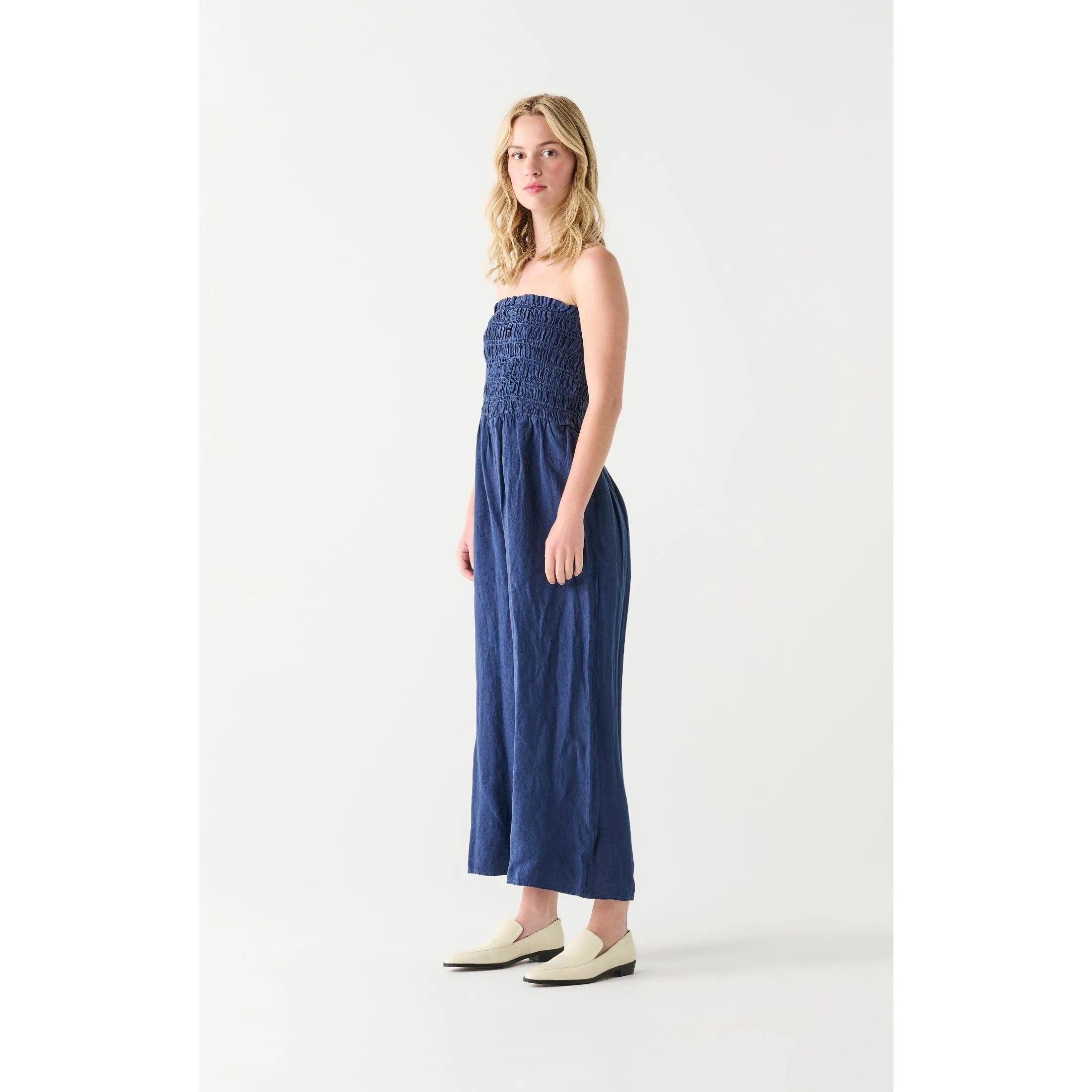 Dex Smocked Strapless Jumpsuit