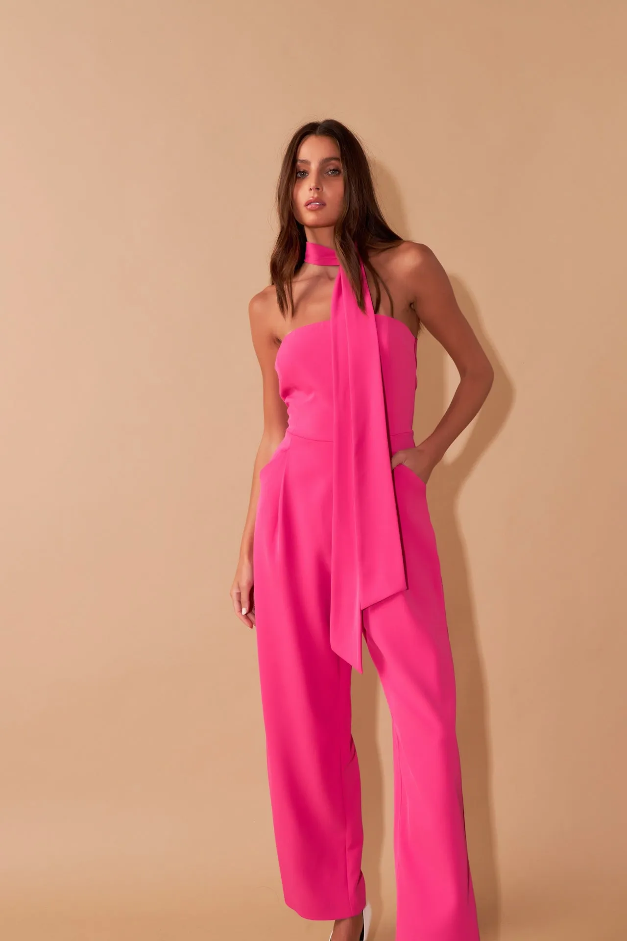 Endless Rose - Front Tie Strapless Jumpsuit