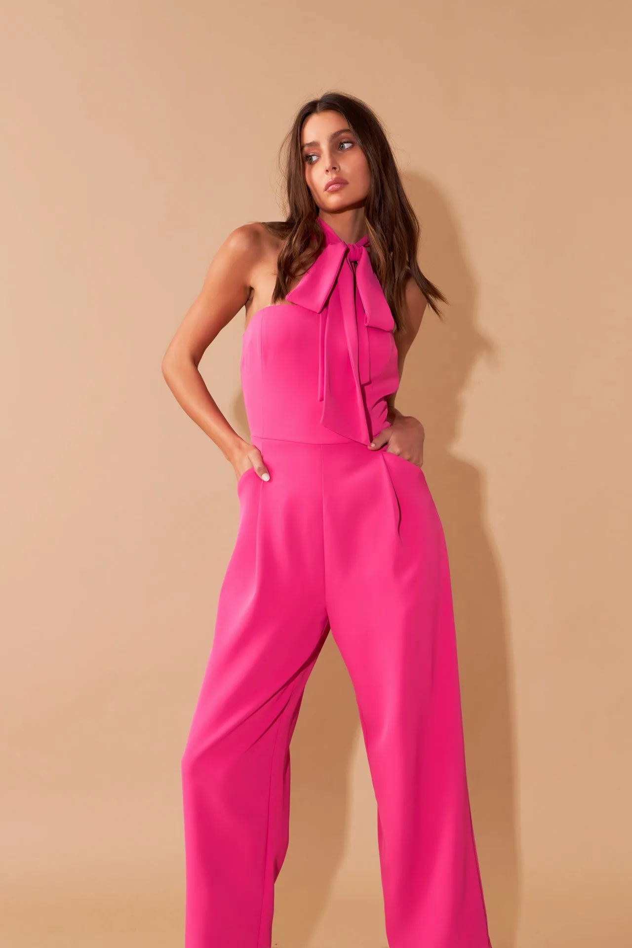 Endless Rose - Front Tie Strapless Jumpsuit