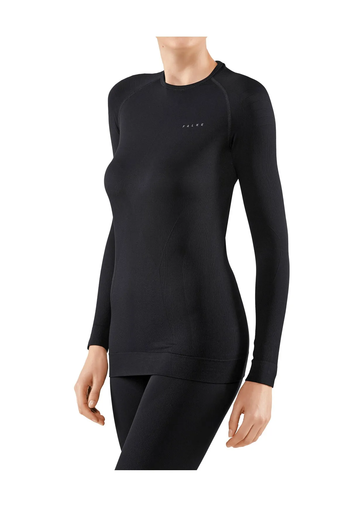 Falke Long Sleeved Tight Fit Black Ski Base Layer