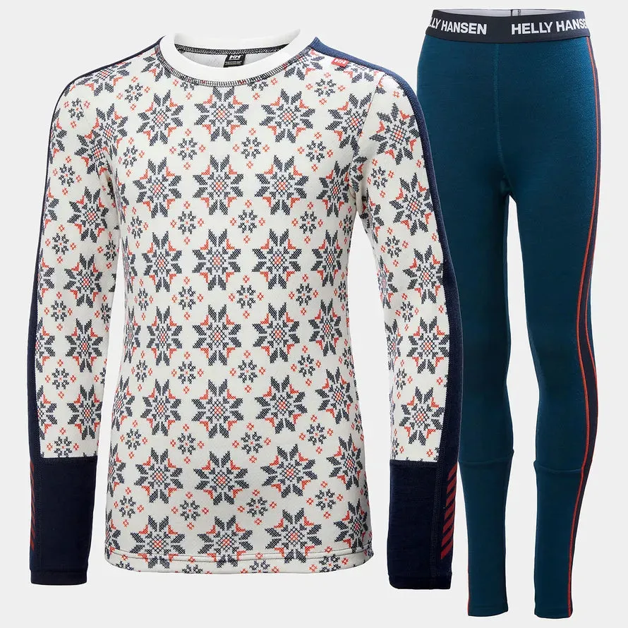 Helly Hansen Juniors Graphic LIFA Merino Base Layer Set