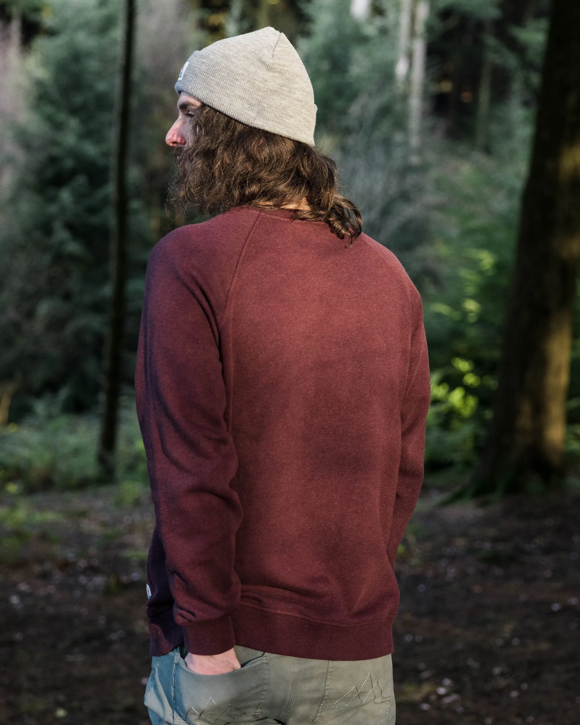 Heritage Recycled Cotton Sweatshirt - Wine Marl