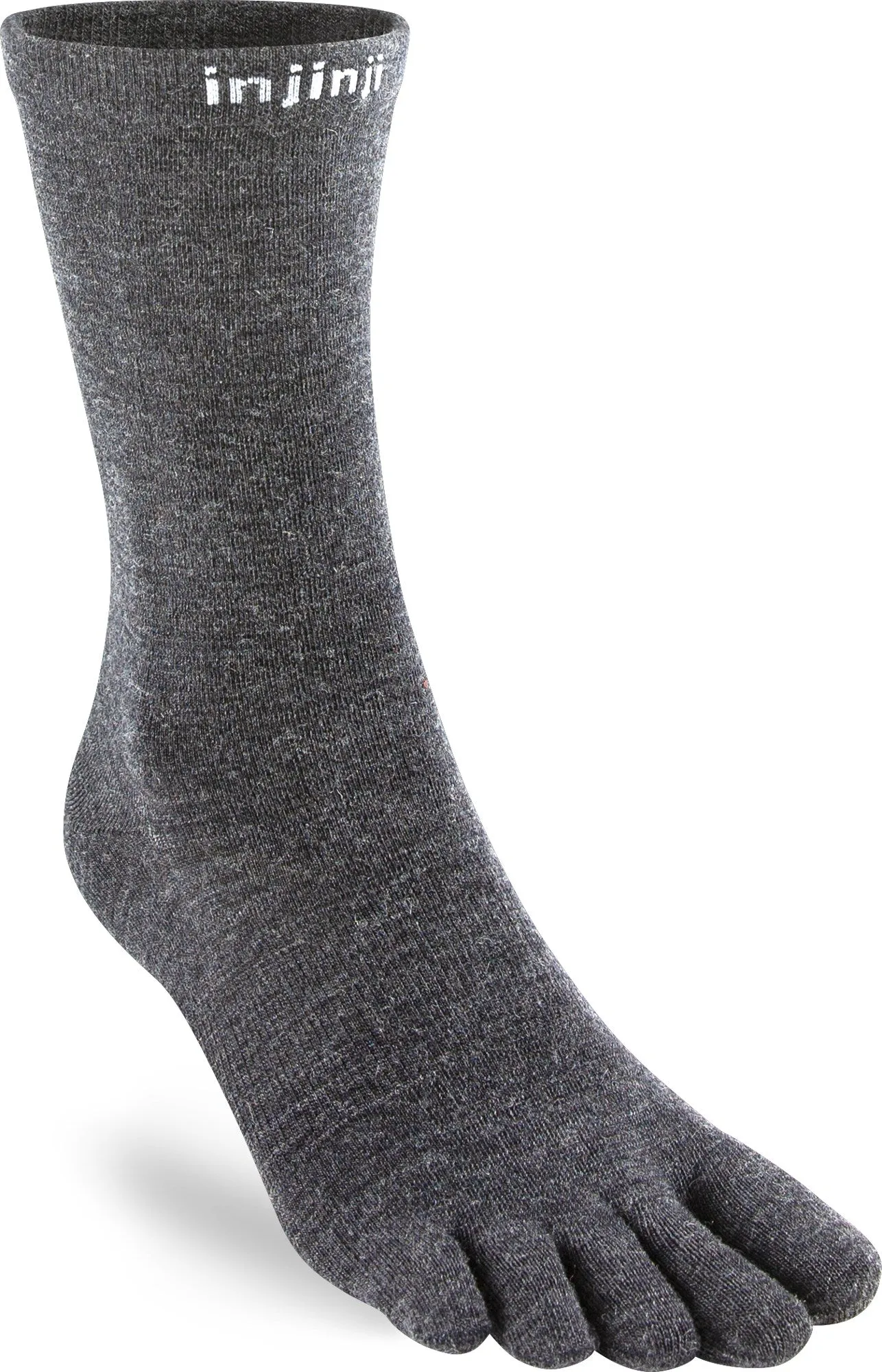 Injinji Liner Crew wool socks, gray