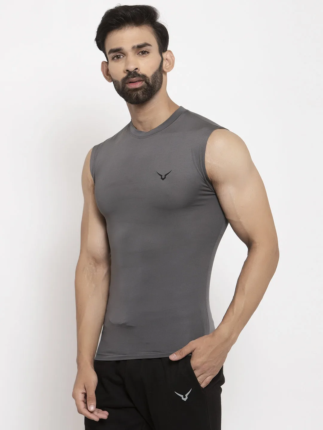 Invincible Men’s Compress Base Layer Sleeve Less Tee