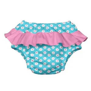 iPlay Ruffle Swimsuit Diaper - Aqua Daisy