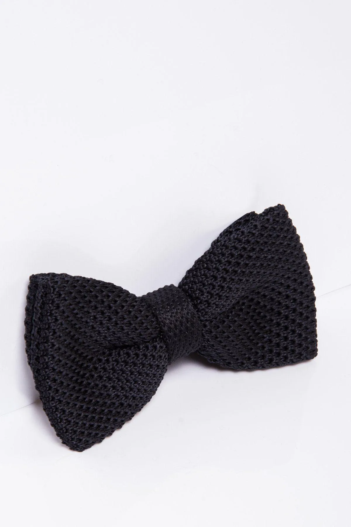 KB - Knitted Double Layer Bow Tie In Black