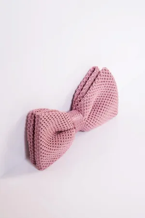 KB - Knitted Double Layer Bow Tie In Blush Pink