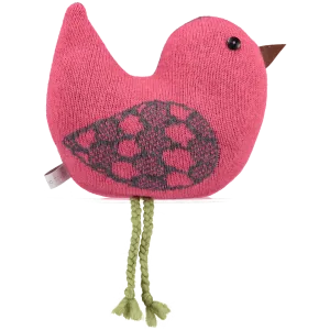 Large Knitted Feather Pink Chick With Lavender