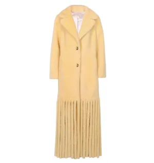 Long Sheep Fur Fringe Coat