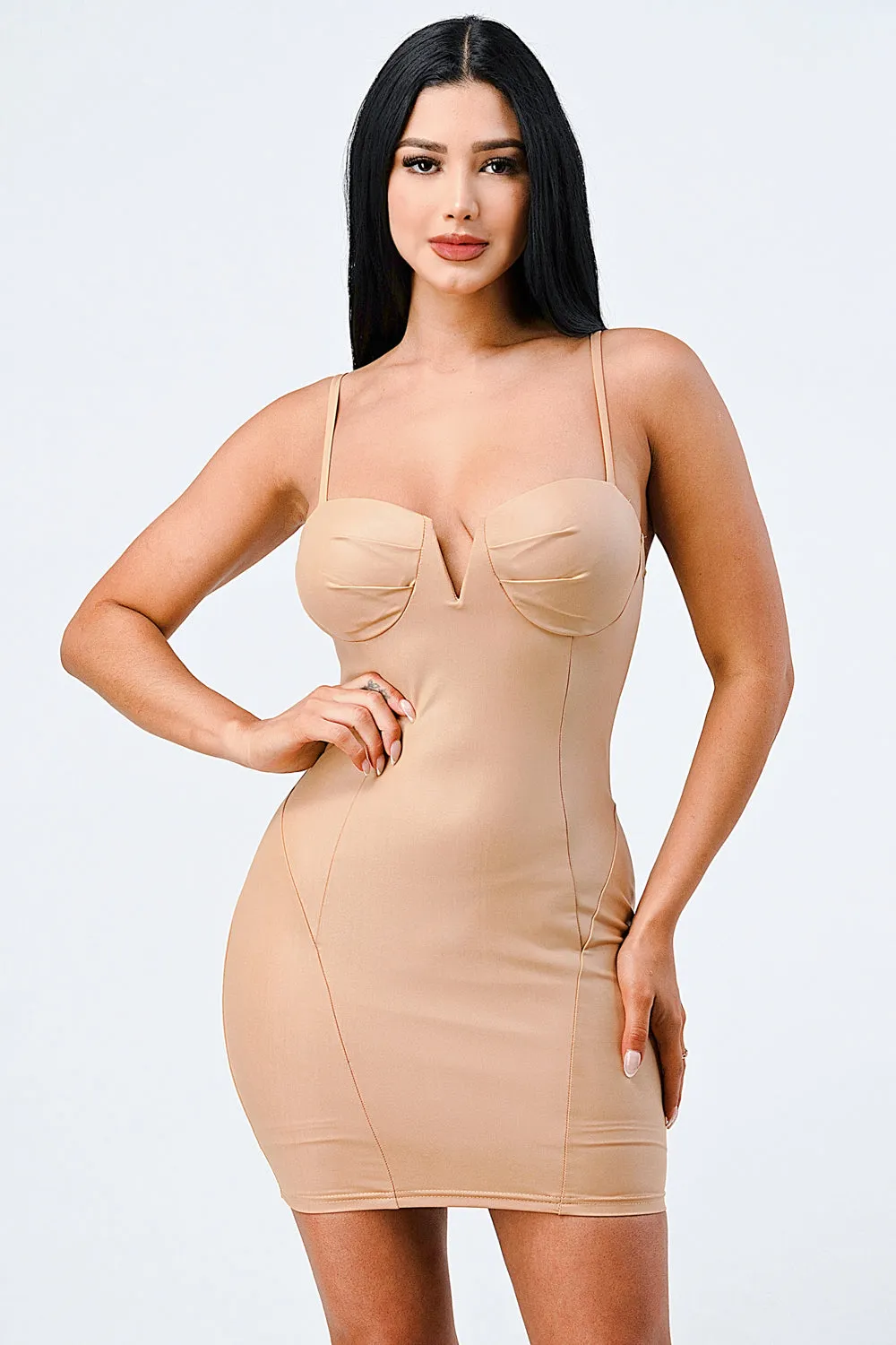 LUX SEXY STRETCH PU SWEETHEART BODYCON MINI DRESS