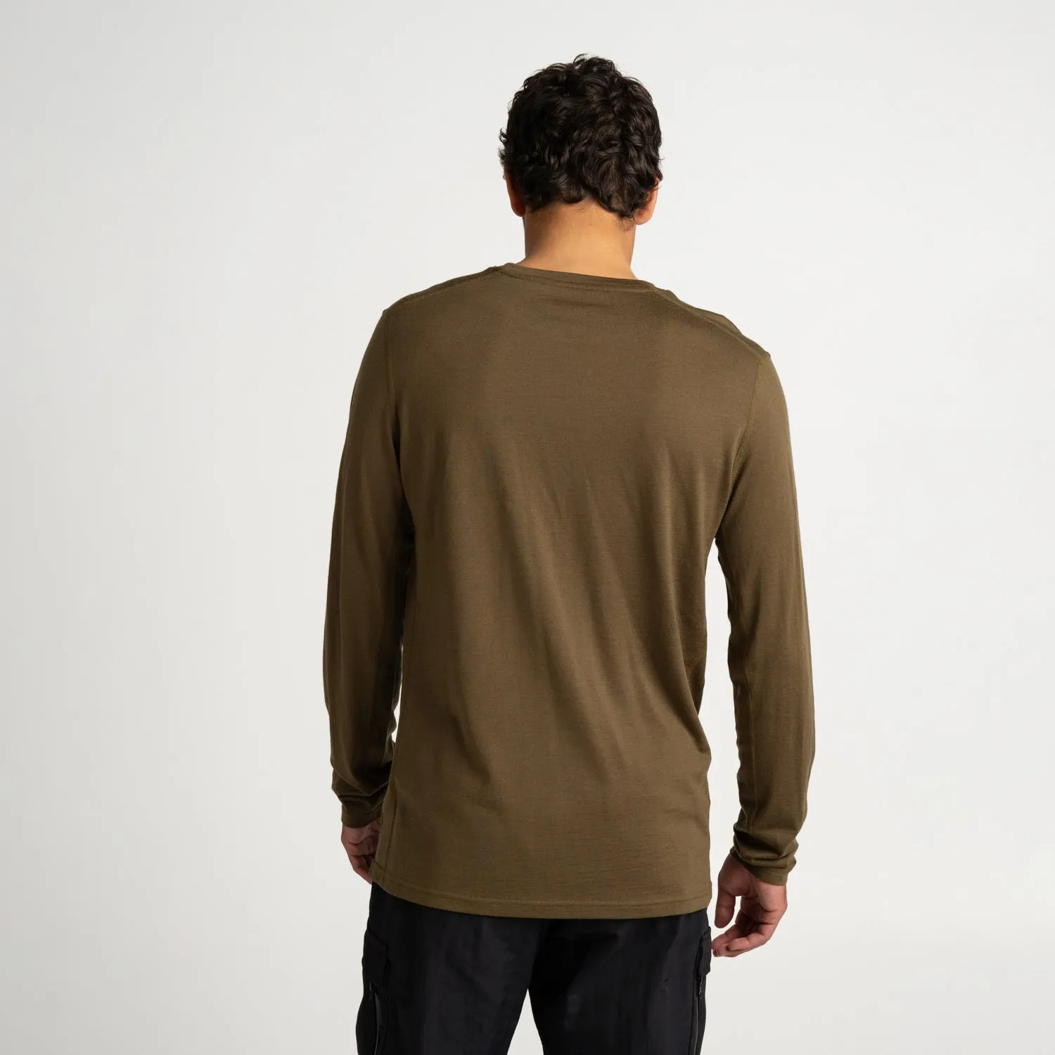 Mens Merino LS Base Layer Olive