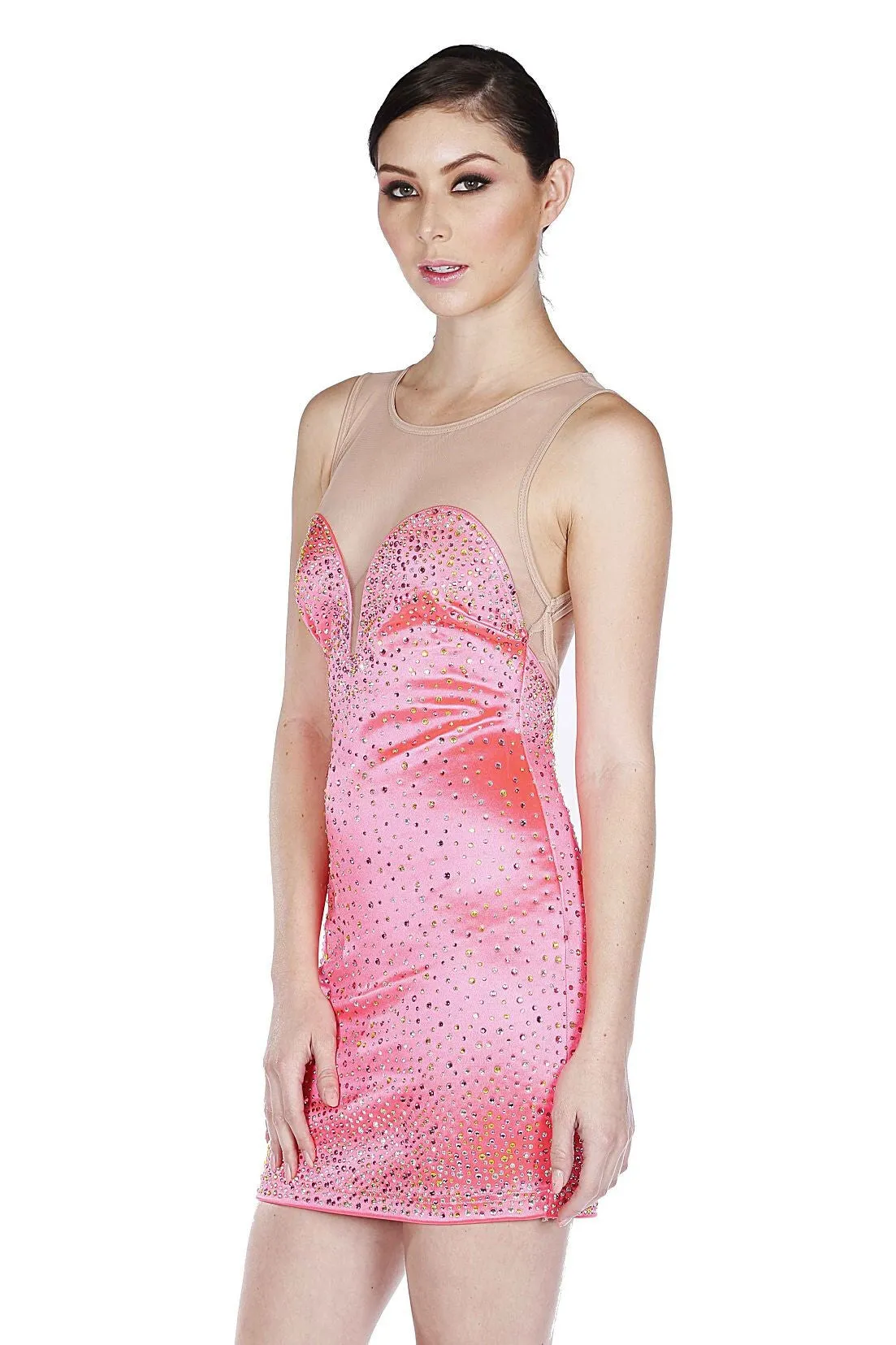 Naughty Grl Short & Chic Strapless Bodycon Dress - Neon Fuchsia