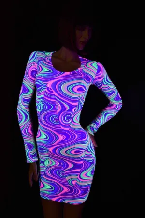 Neon Glow Worm Long Sleeve Dress