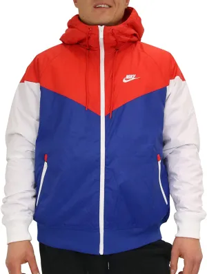 Nike Men's Insulated Windrunner Jacket (Medium, University Red/Indigo Force/White)