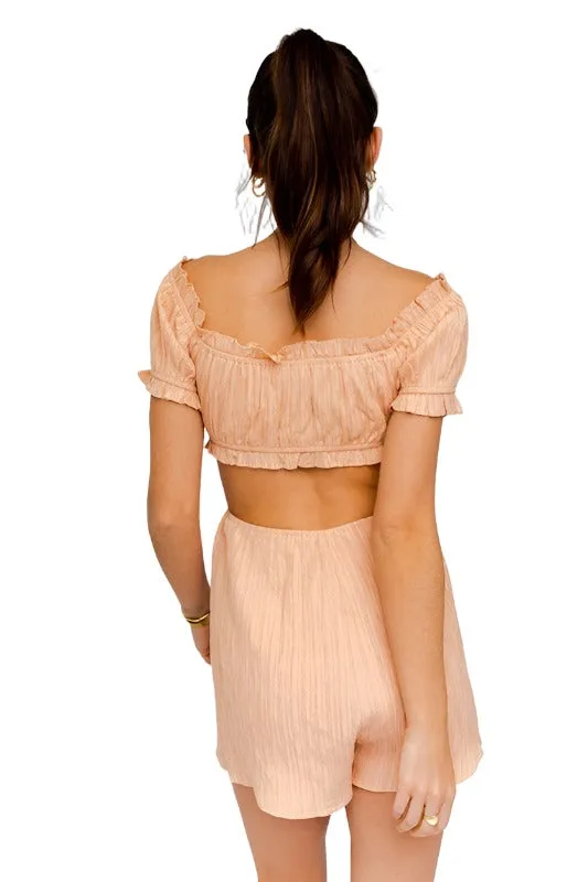 Off Shoulder Cutout Romper