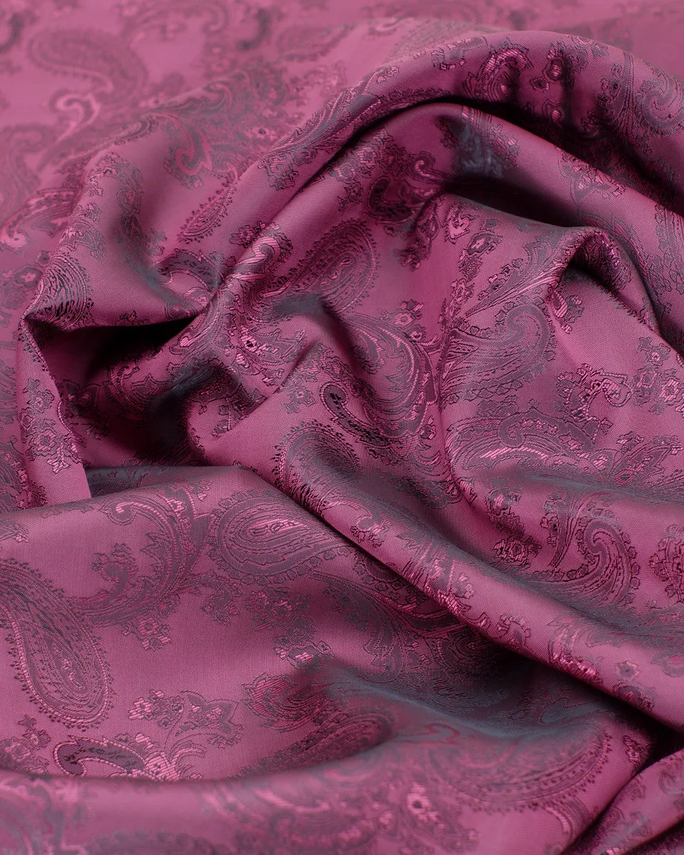 Paisley Acetate Lining- Burgundy - 1/2 metre