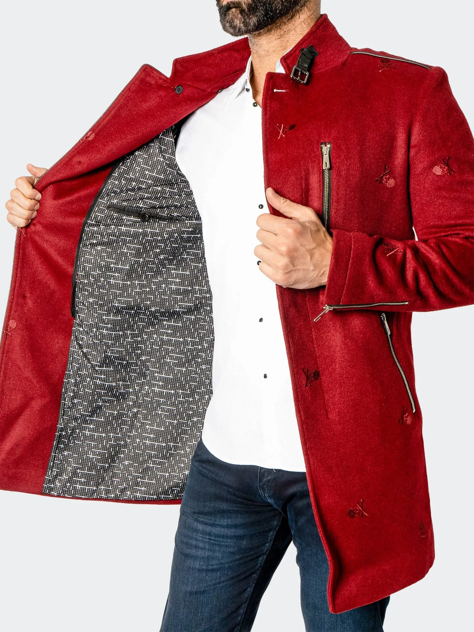 Peacoat CaptainSkull Red