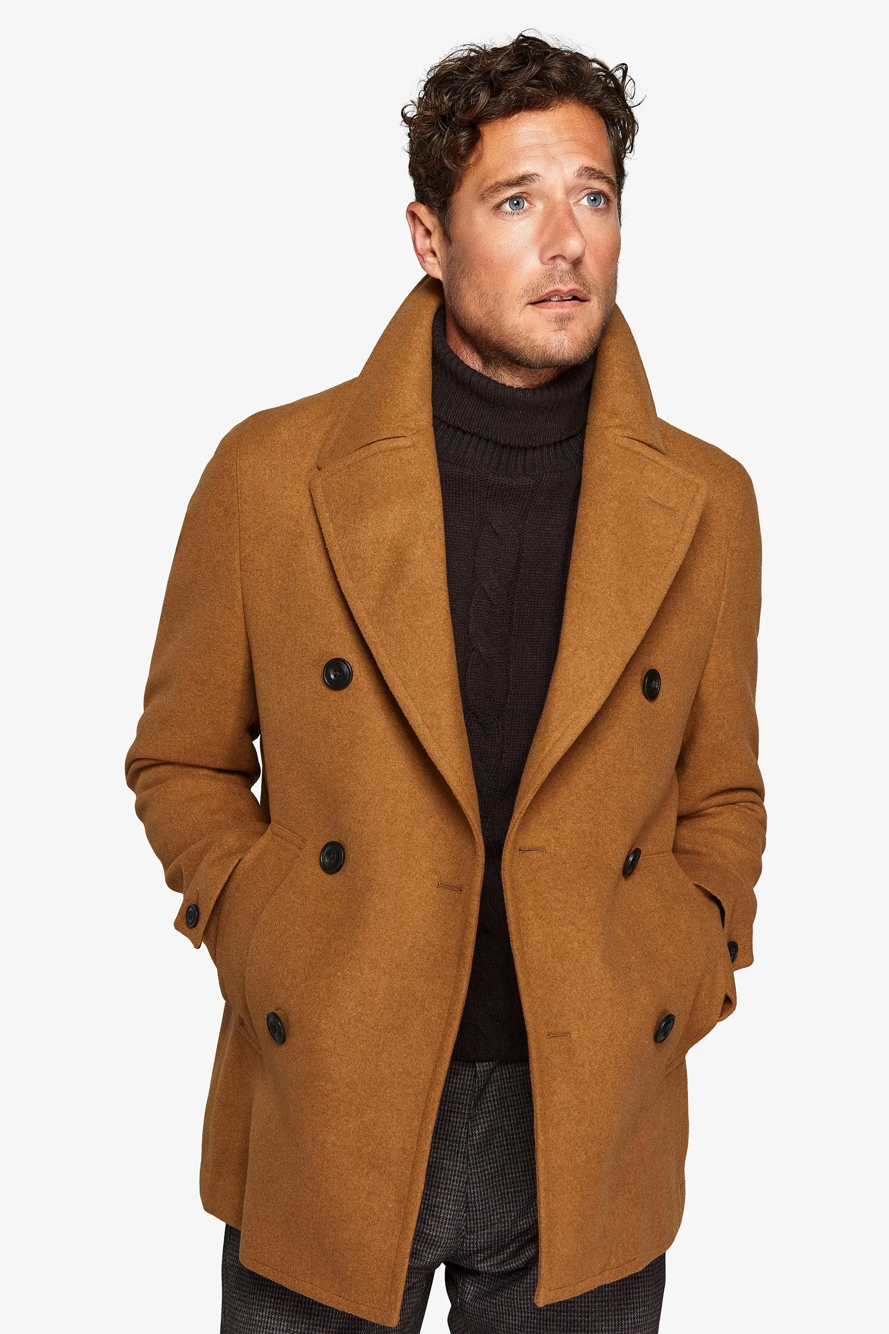 Peacoat doppiopetto ocra