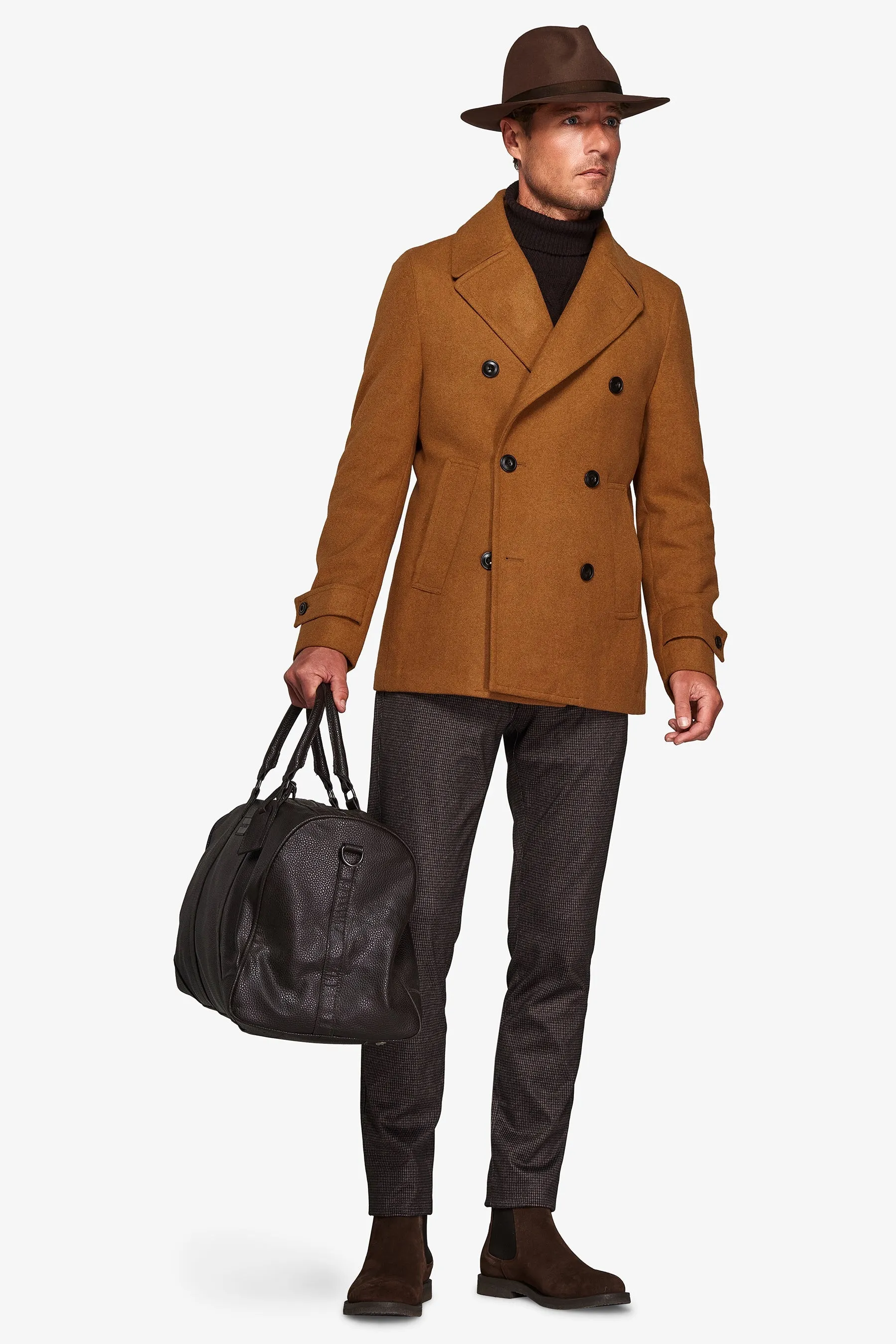 Peacoat doppiopetto ocra