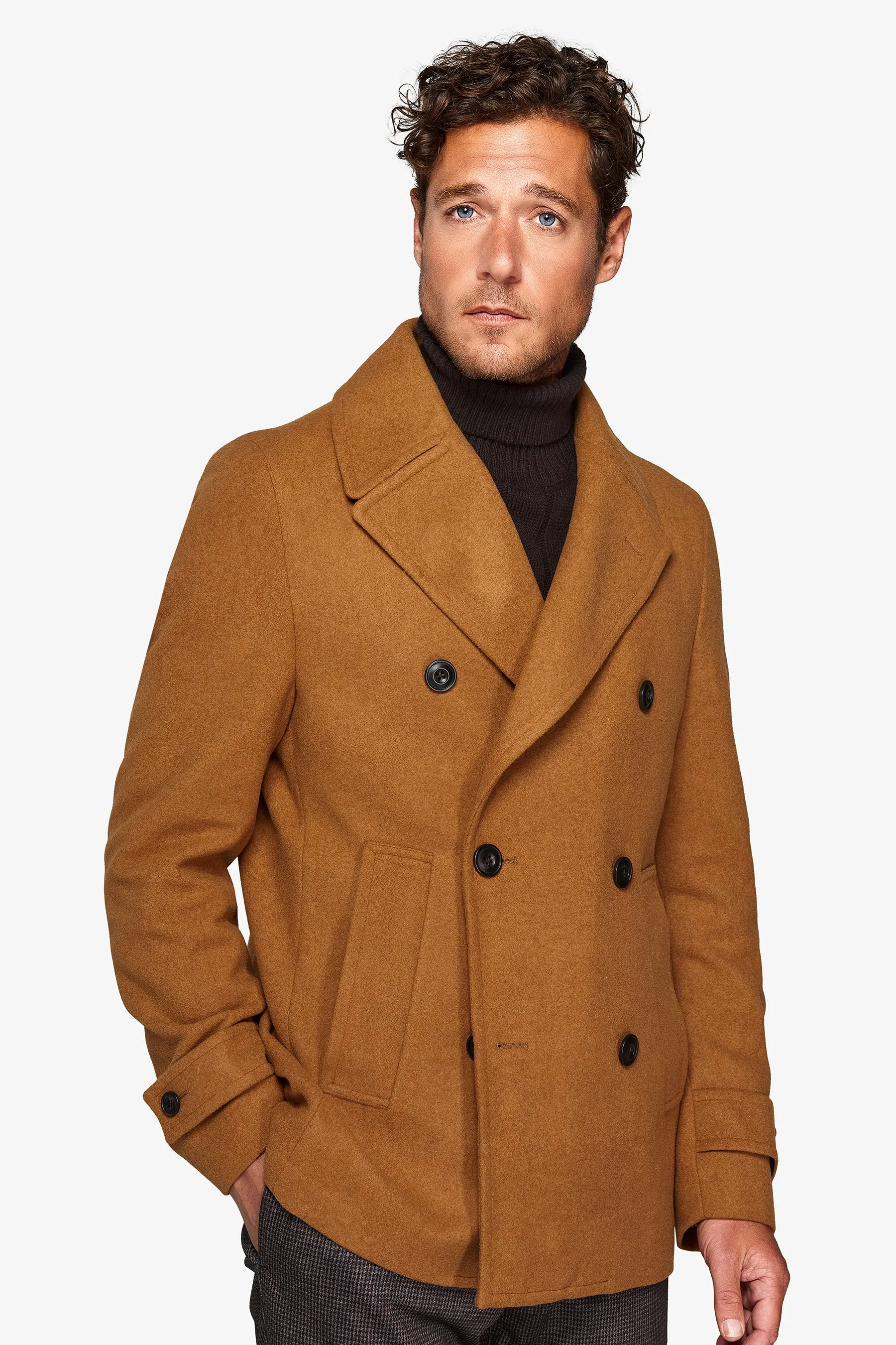 Peacoat doppiopetto ocra