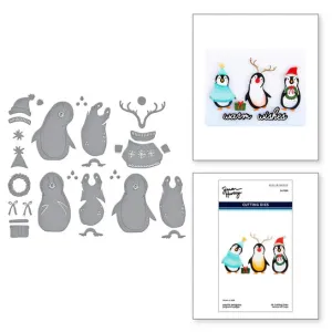 Playful Penguins Etched Dies from the Let It Snow Collection by Simon Hurley