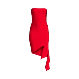 Pre Order:  Red Strapless Bodycon Backless Dress