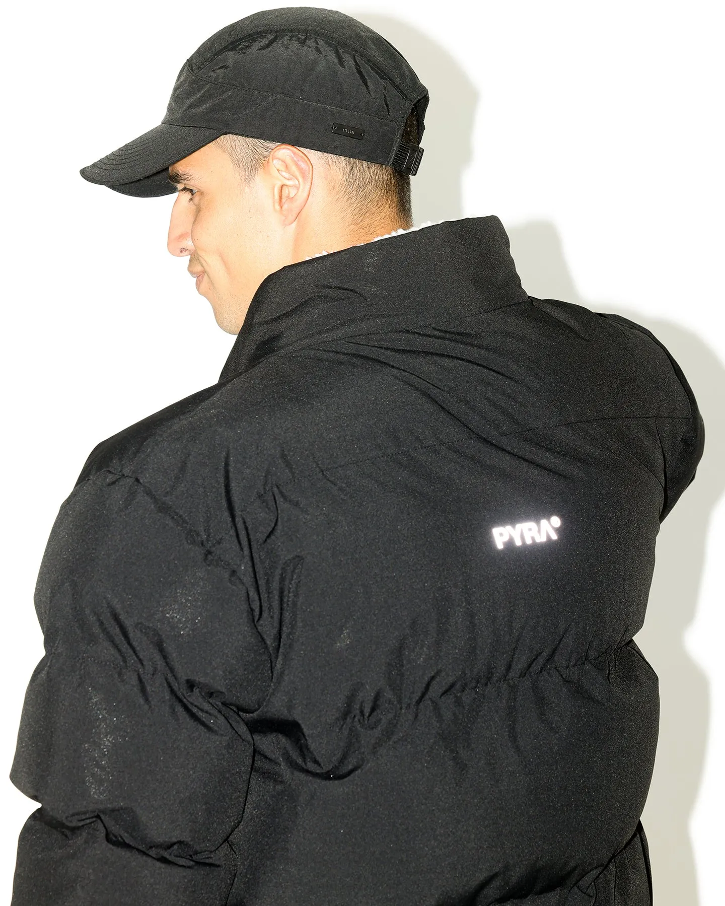 PYRA Sherpa Puffa Jacket Black/White