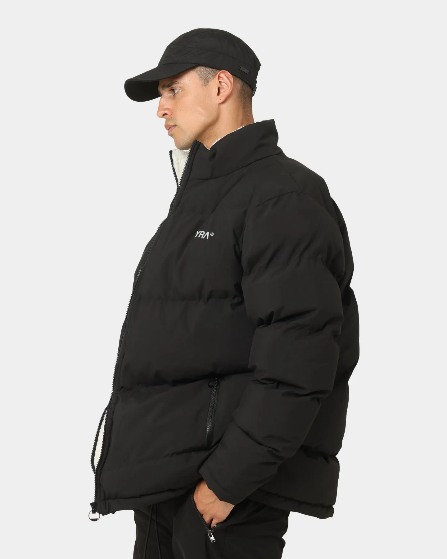 PYRA Sherpa Puffa Jacket Black/White