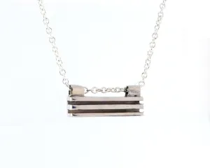 Rectangle Layer Necklace in Sterling Silver