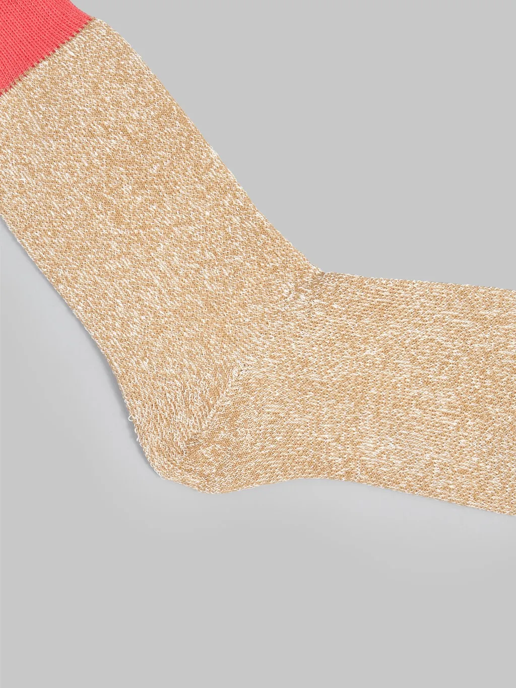 ROTOTO Double Face Crew Socks "Silk & Cotton" Bittersweet/Beige