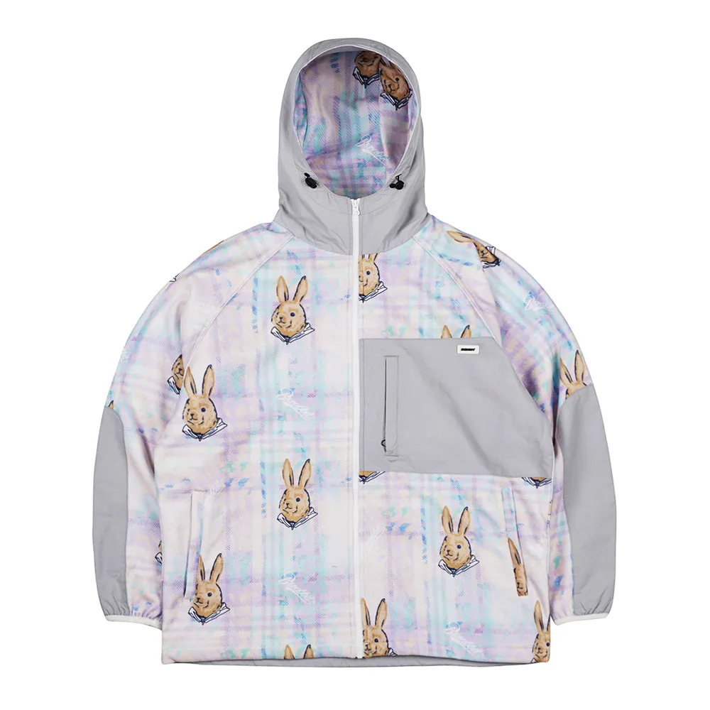 ROYAL FLEECE HOODED JACKET BEAR RABBIT PASTEL CHECK