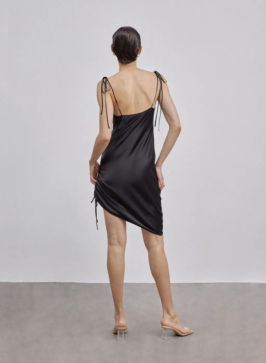 Ruched Single-Side Drawstring Bodycon Dress