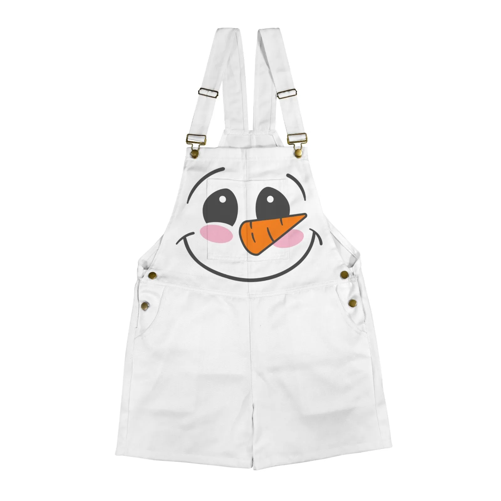 Snowman Smile Unisex Shorts Suspender Jumpsuit