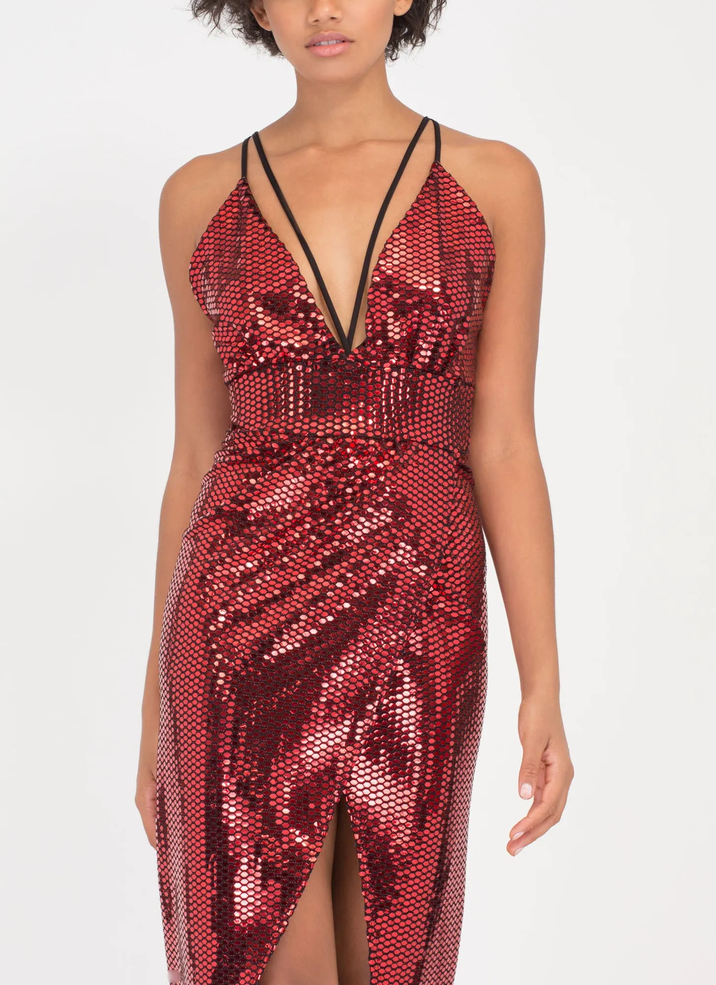 Sparkle With Me Plunging Maxi Dress