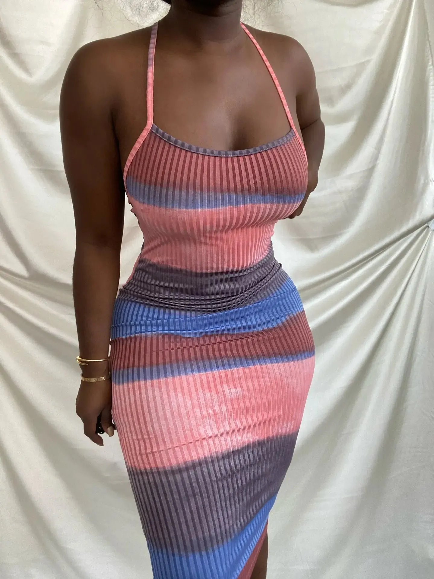 Strappy Low-cut Back Bodycon Dress