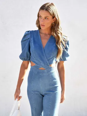 The Tayonna Denim Jumpsuit