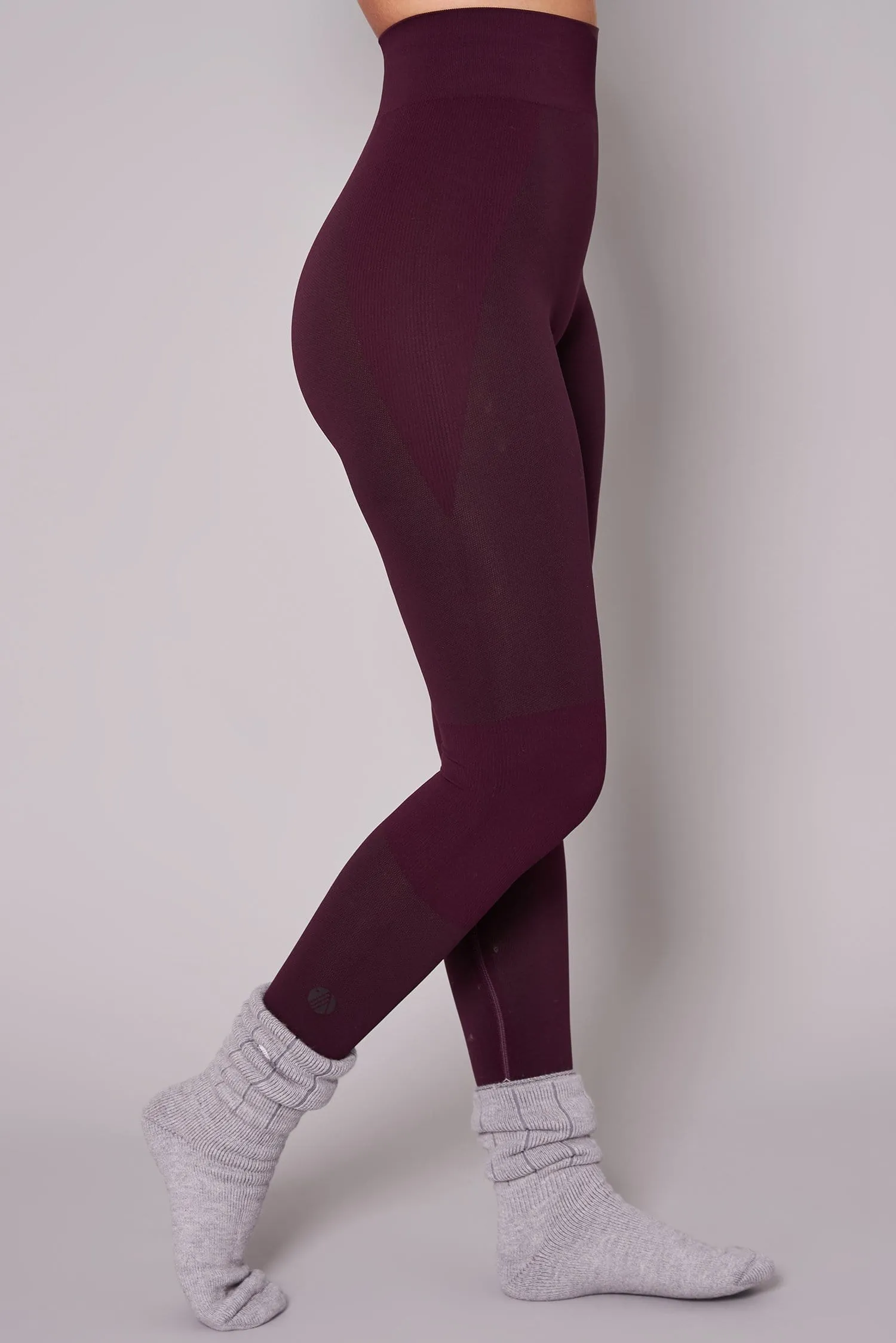 Thermal Seamless Base Layer Tights - Aubergine