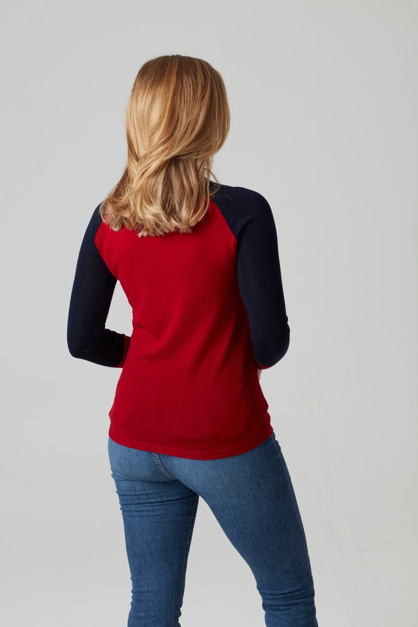 Under-Birdie base layer in red & navy