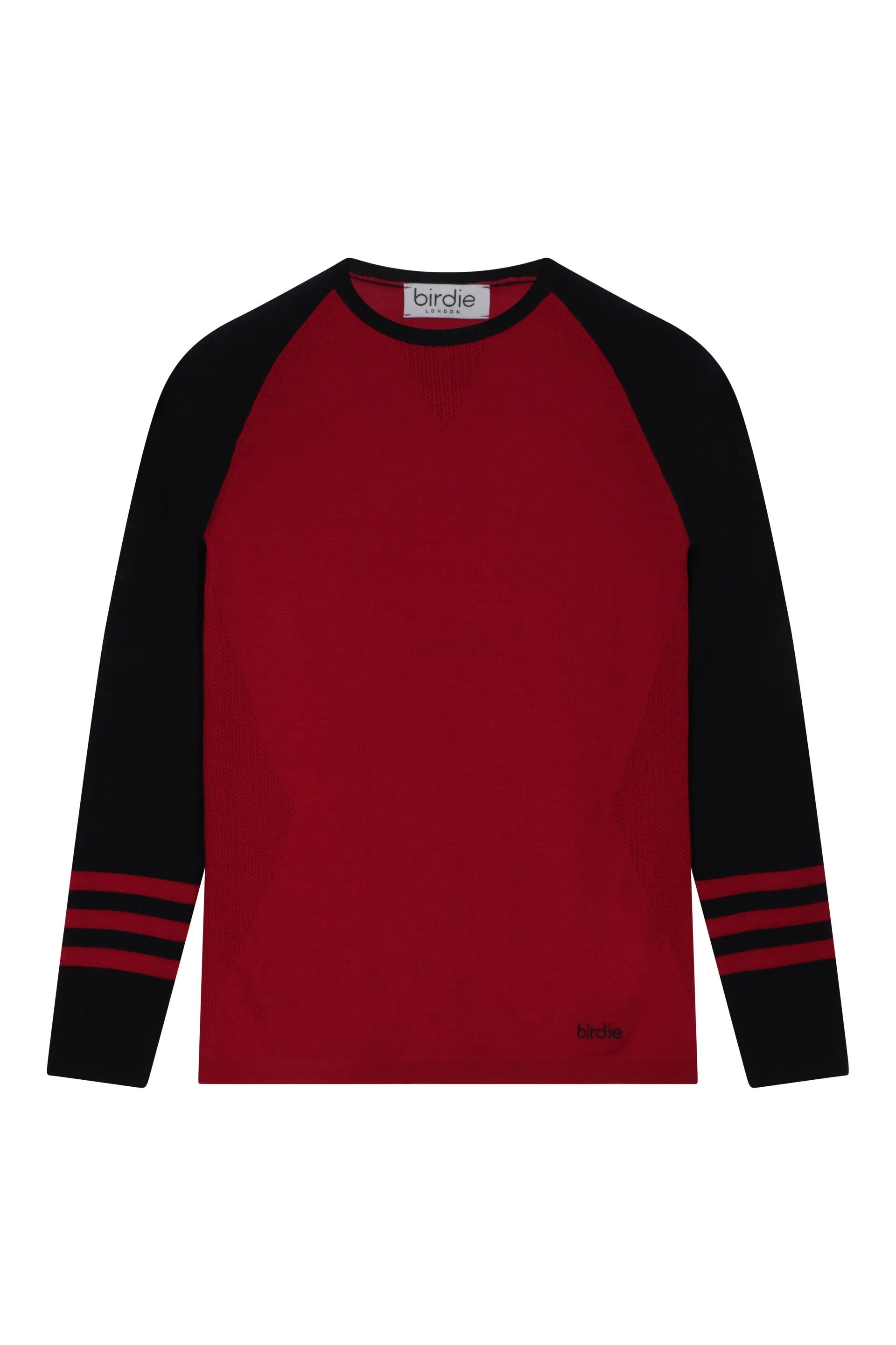 Under-Birdie base layer in red & navy