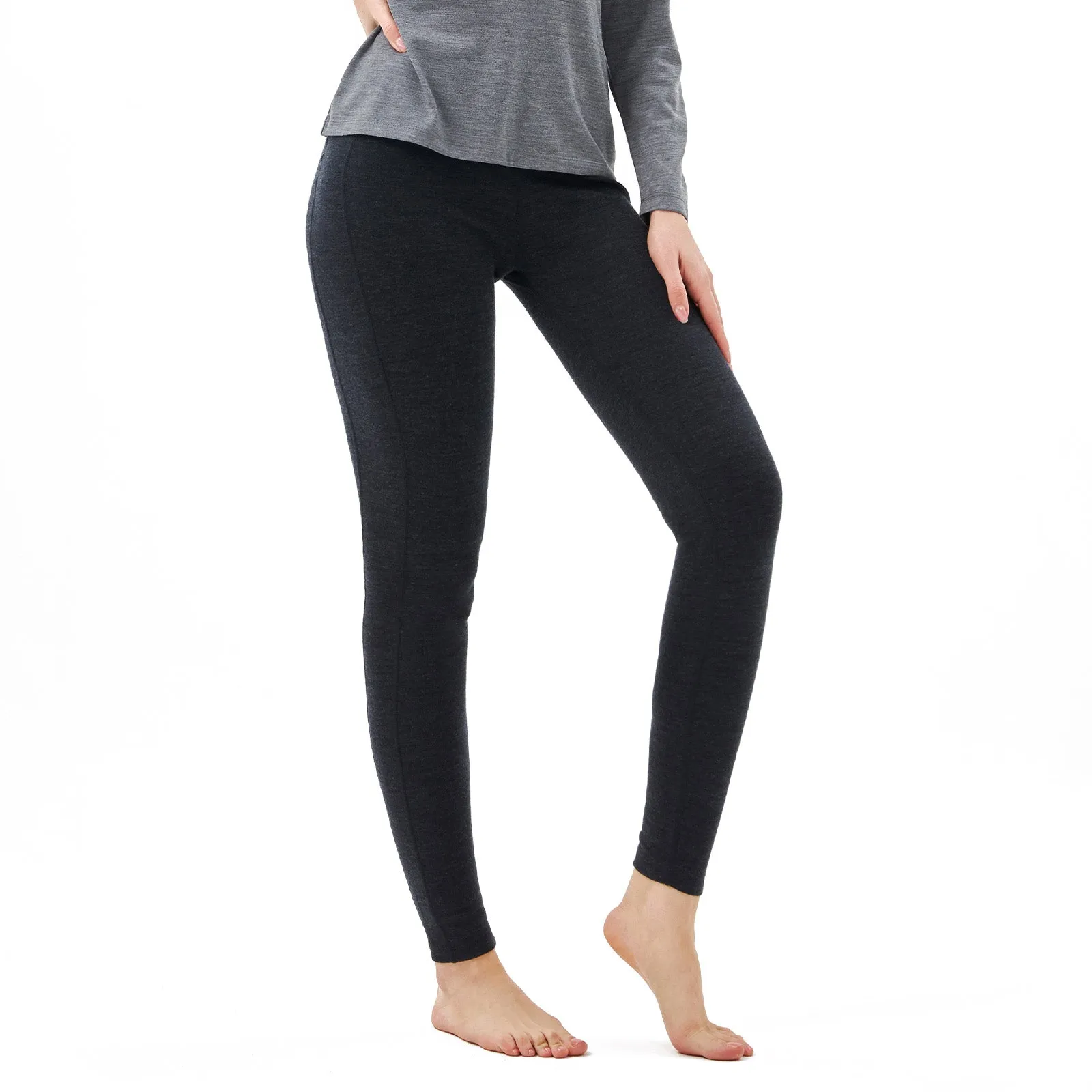 Women's Merino 250g Thermal Bottom Black Grey Heather