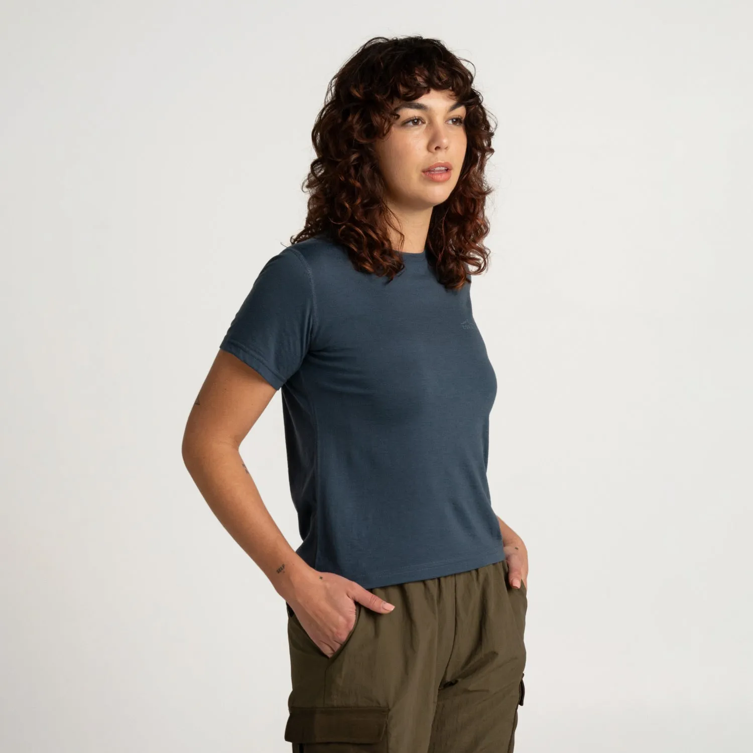 Womens Merino T-Shirt Blue