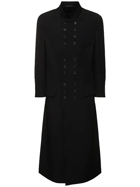 Yohji Yamamoto   Double breasted wool long coat 